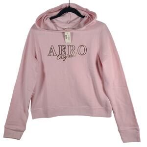 NWT AEROPOSTALE Pink Glitter Logo Hoodie Sweatshirt Sz S Women's Hoodie